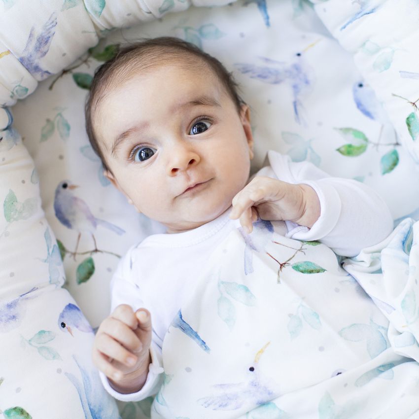 Maylily - Babynest Premium Luxe Heavenly Birds White