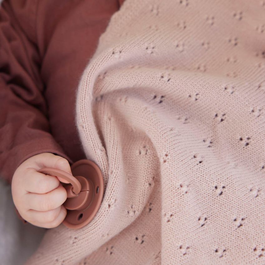 Elodie - Babydecke Pointelle Pink