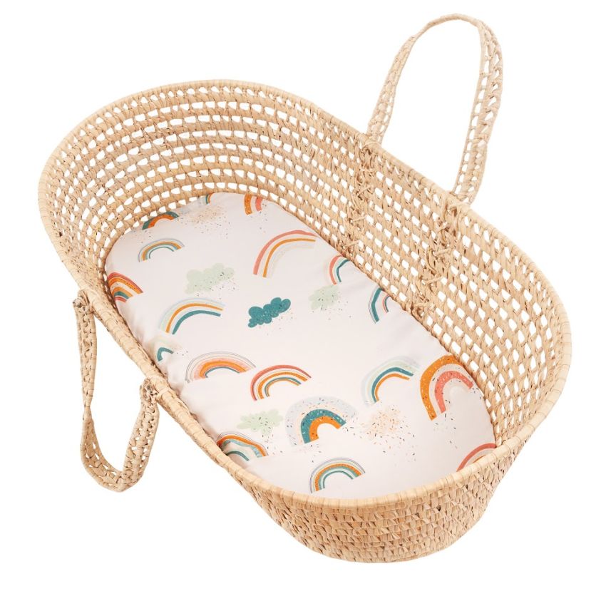 Samiboo - Spanntuch für Wiege / Moseskorb / Kinderwagen Rainbow