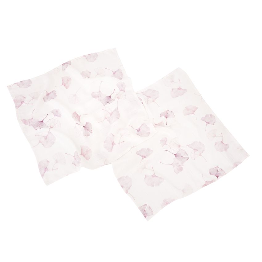 Samiboo - Bambus Muslin 2er Set Ginko lila