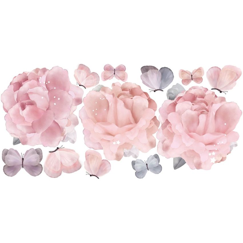 Schmooks - Wandsticker Peonies & Butterflies Pack 3