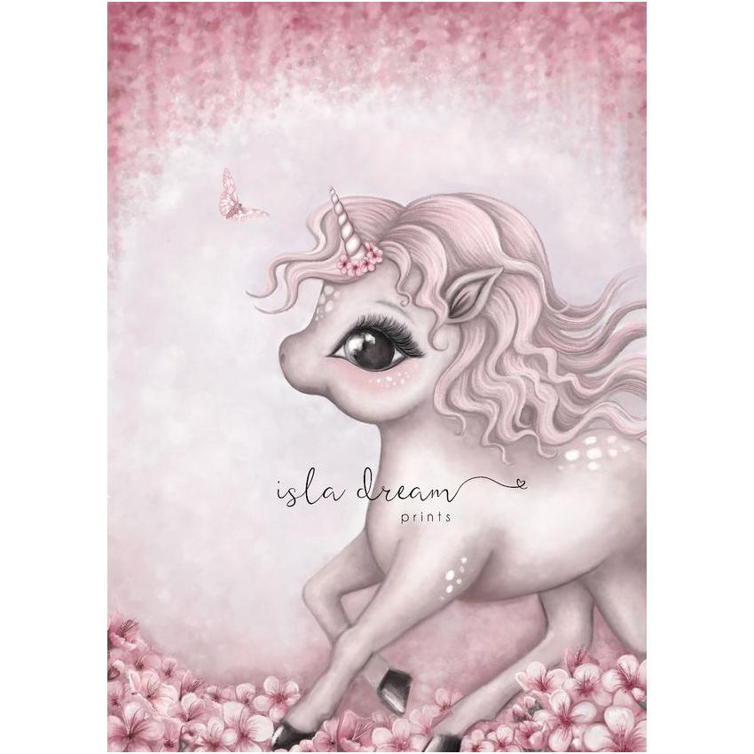 Isla Dream Prints - Poster Cinnamon running Baby Einhorn