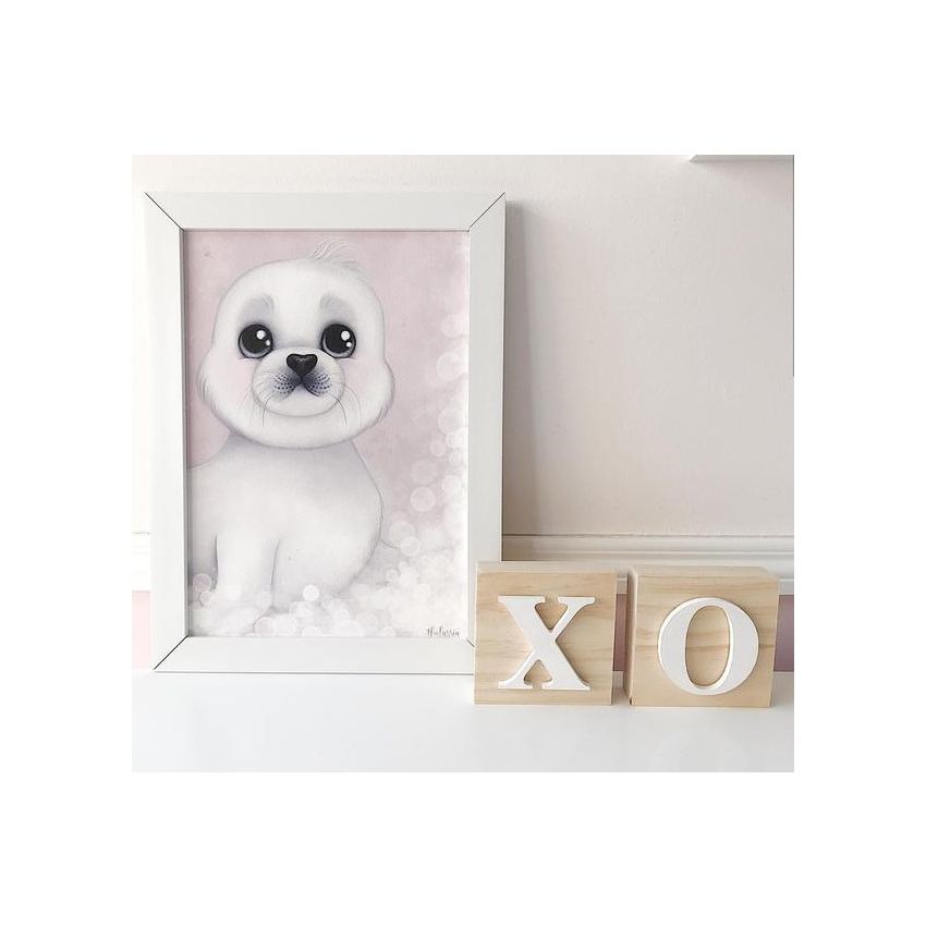 Isla Dream Prints - Poster Seehund Baby pink