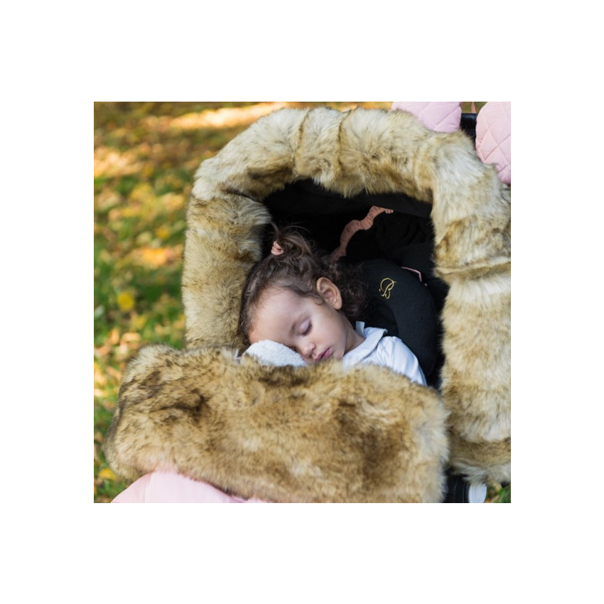 Bjällra of Sweden - Kinderwagen Pelzumrandung Nature