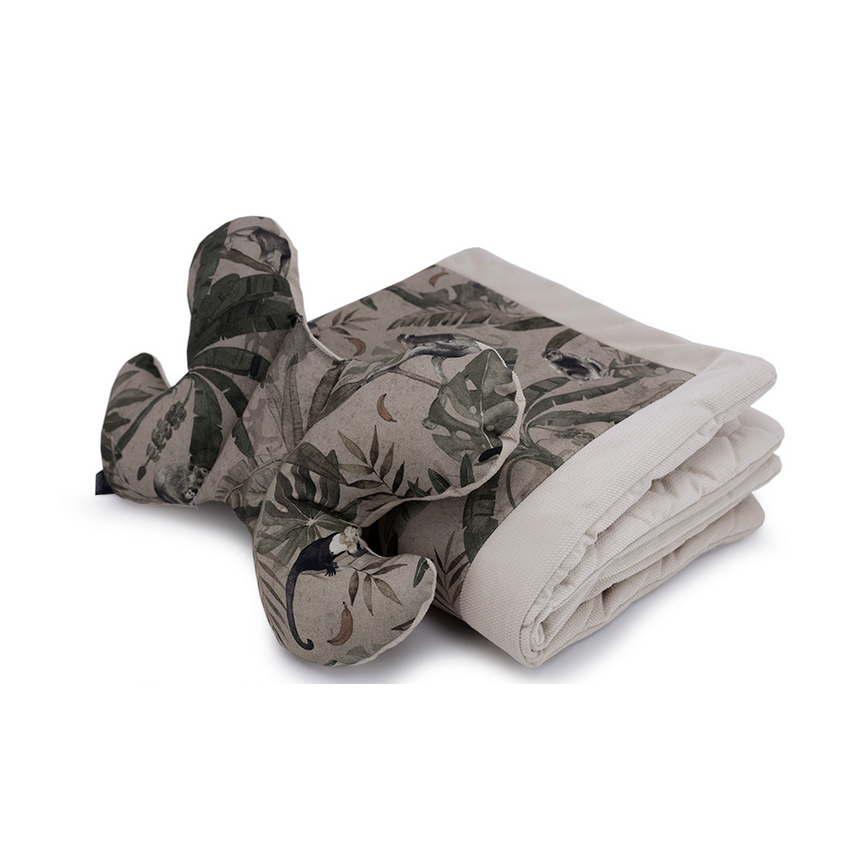 Makaszka - Babykissen- und Deckenset Monkeys