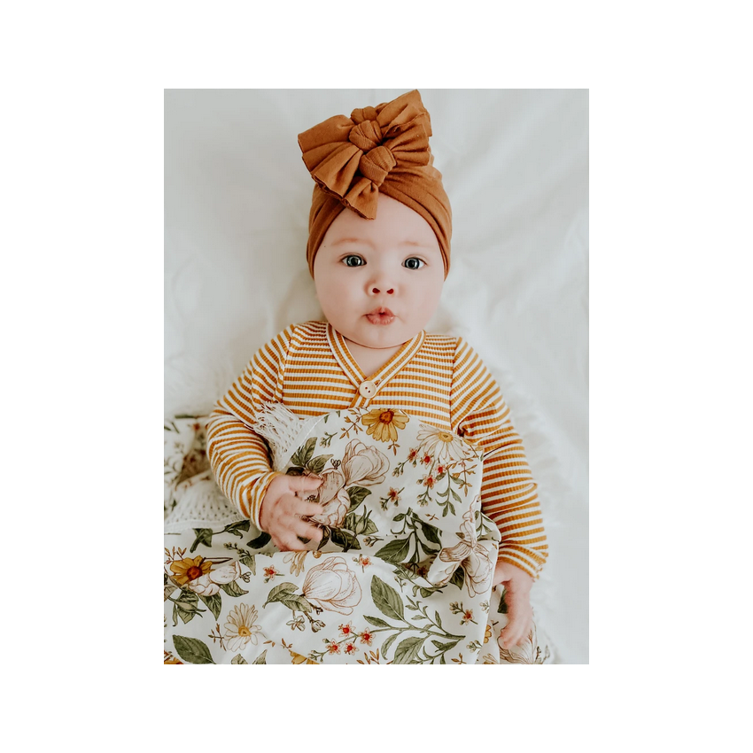 Ziggy Lou - Swaddle Fransendecke Floral Mustard