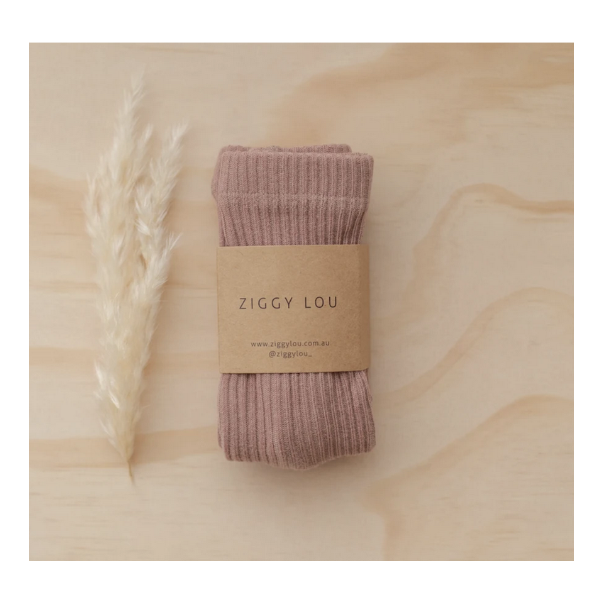 Ziggy Lou - Strick- Strumpfhose gerippt Dusty Rose