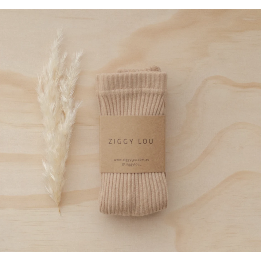 Ziggy Lou - Strick- Strumpfhose gerippt Caramel