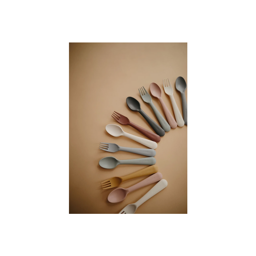 Mushie - Geschirrset Löffel und Gabel Blush