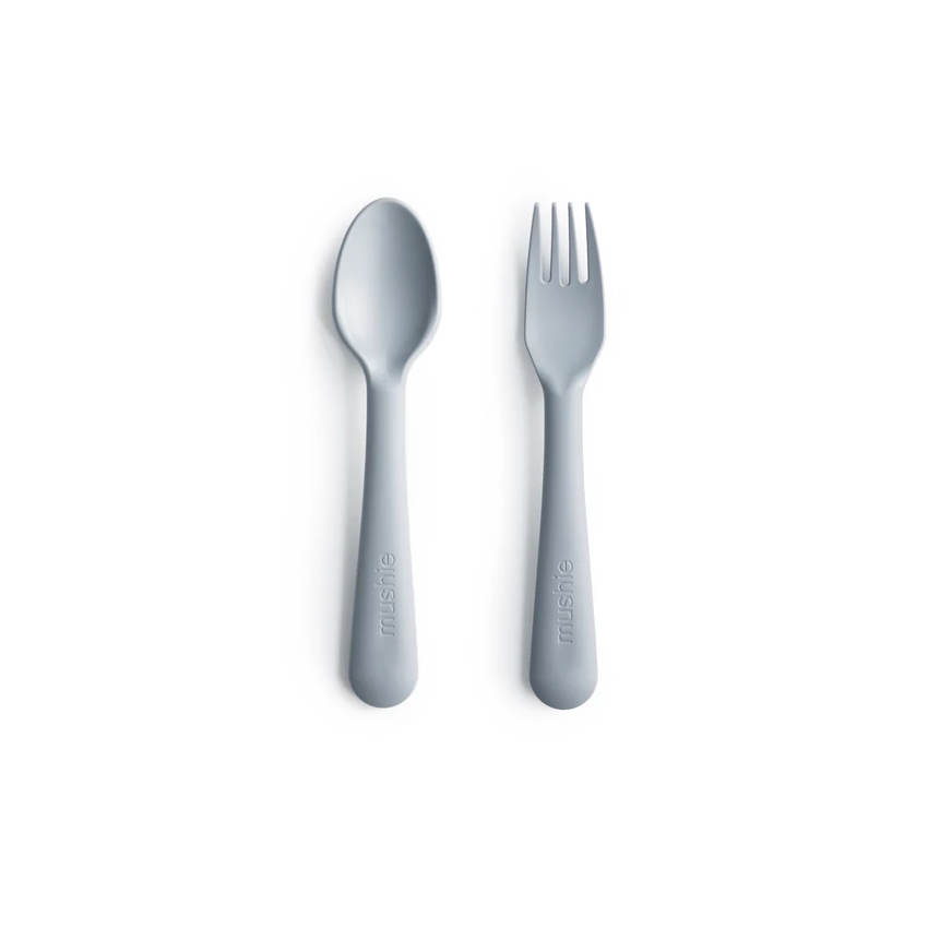 Mushie - Geschirrset Löffel und Gabel Cloud