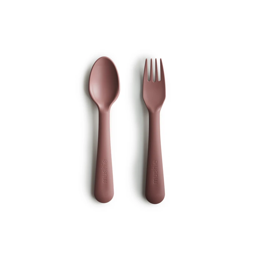 Mushie - Geschirrset Löffel und Gabel Woodchuck