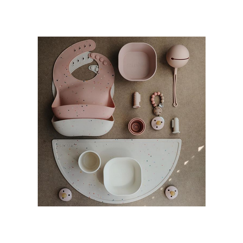 Mushie - Silikon- Lätzchen Vanilla Confetti