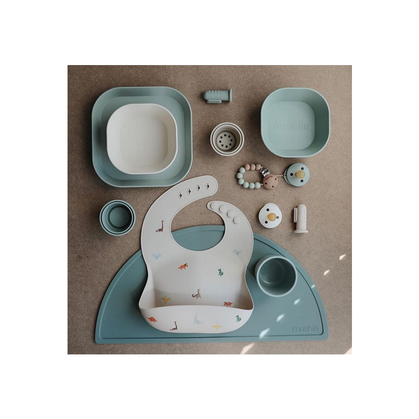 Mushie - Silikon- Lätzchen Dinosaurier