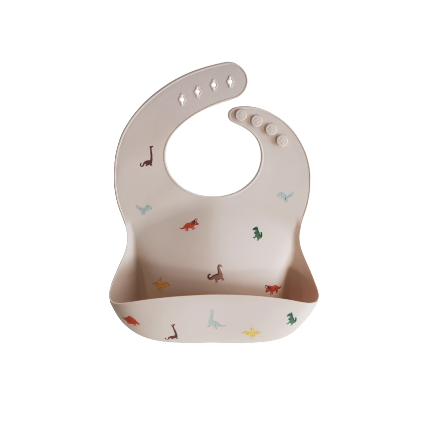 Mushie - Silikon- Lätzchen Dinosaurier