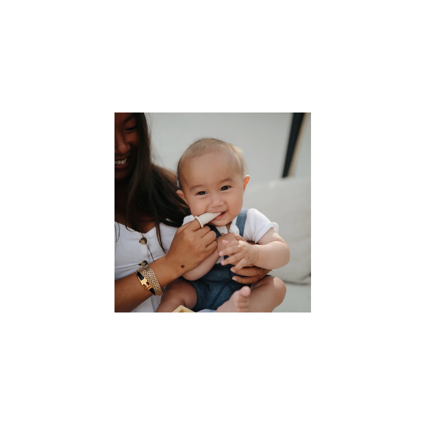 Mushie - 2er Set Finger- Zahnbürste Cambridge Blue / Shifting Sand