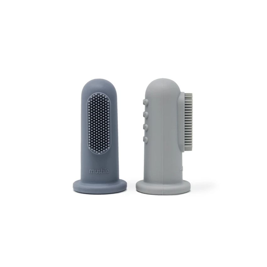 Mushie - 2er Set Finger- Zahnbürste Tradewinds / Stone