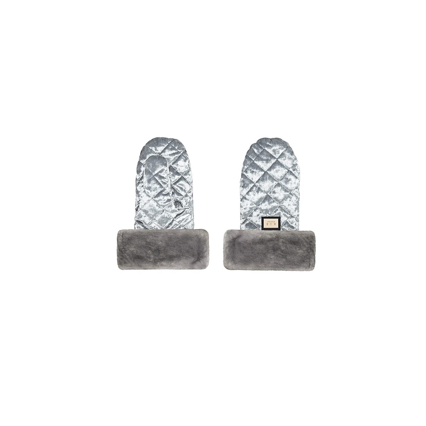 Bjällra of Sweden - Schiebehandschuh Samt Hellgrau Silber