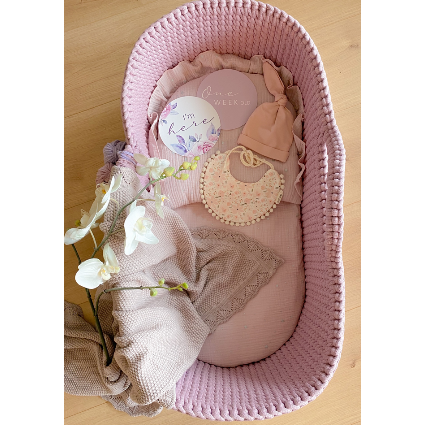 Like Moses - Moseskorb Dusty Pink mit Kissen und Bettwäsche Dusty Pink silver Star