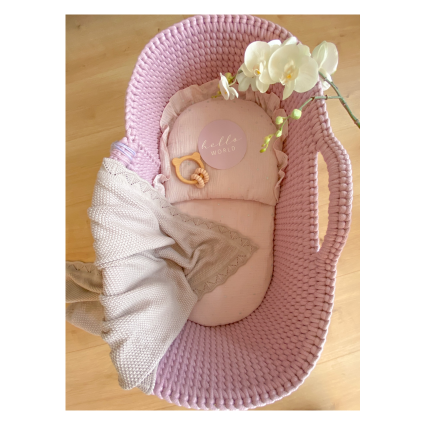 Like Moses - Moseskorb Dusty Pink mit Kissen und Bettwäsche Dusty Pink silver Star