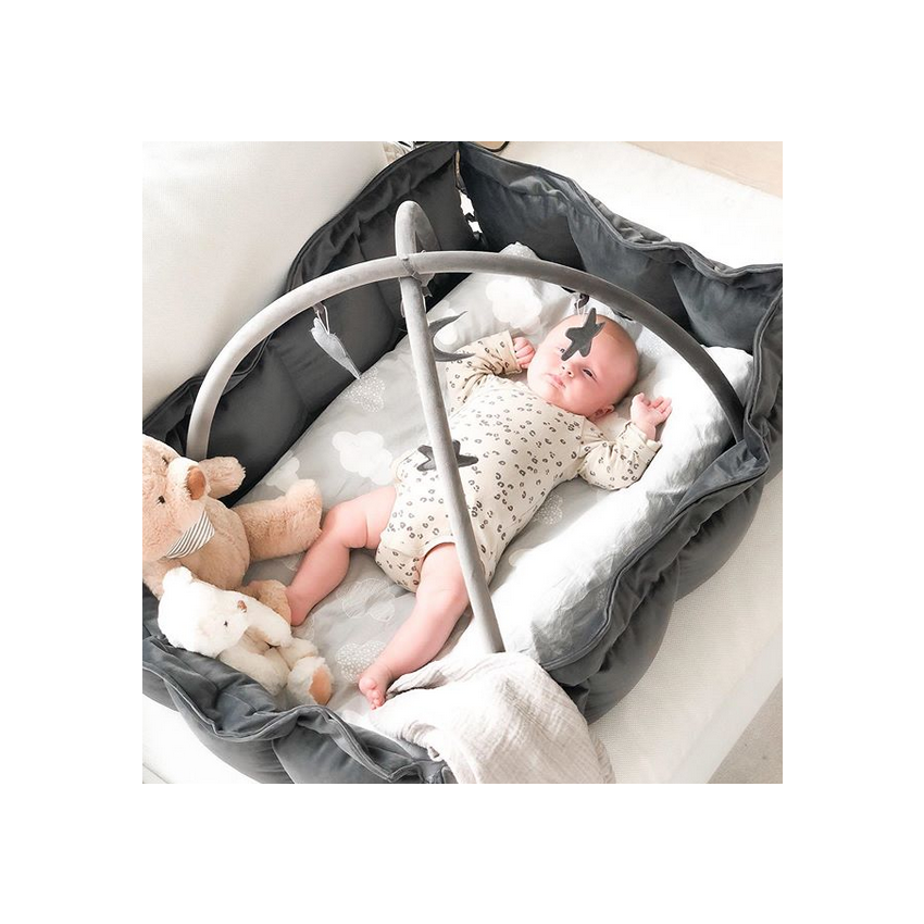 Lilac Sunday - Babyinsel rechteckig 2 in 1 Elvin Grau, Spielzeug grau