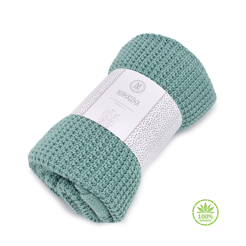 Makaszka - Strick- Bambus Babydecke Mint