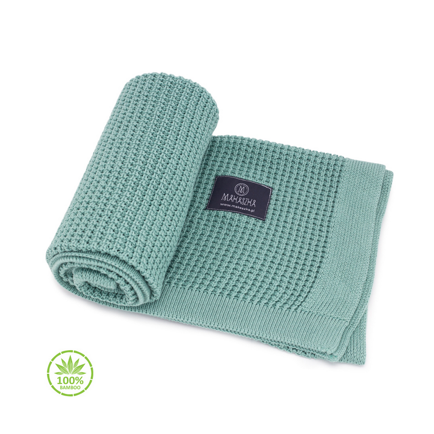 Makaszka - Strick- Bambus Babydecke Mint