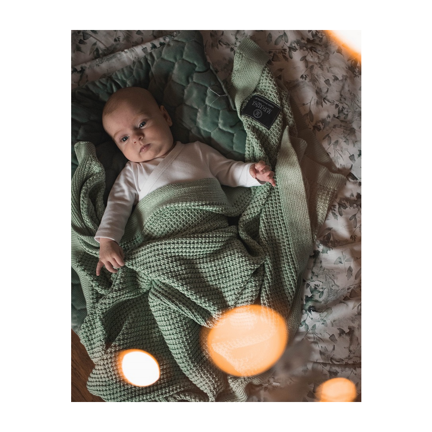Makaszka - Strick- Bambus Babydecke Mint