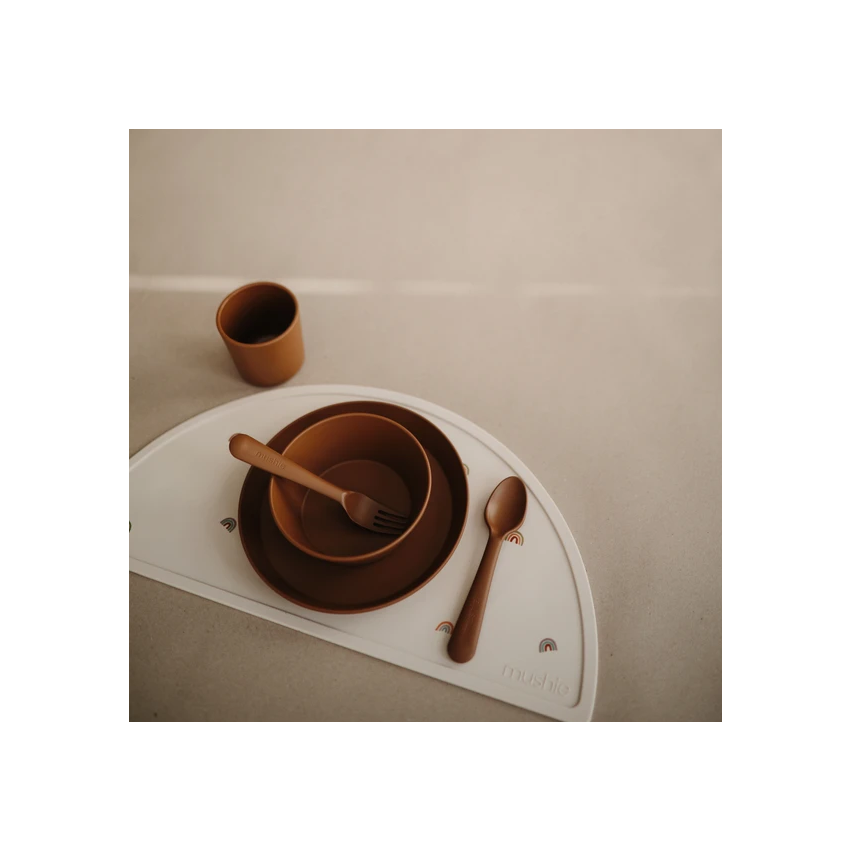 Mushie - 2er Set Teller rund Caramel