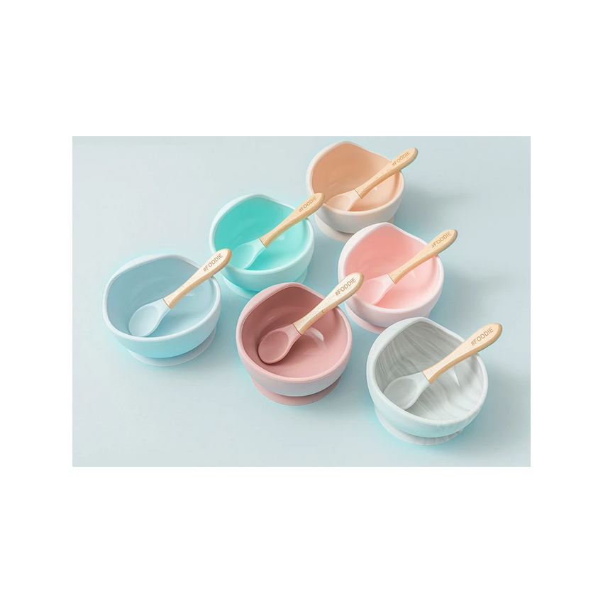 Glitter & Spice - Silikon Saugnapf Schale & Löffel Rust