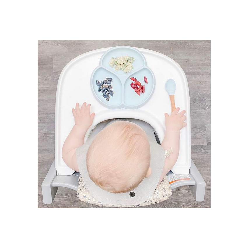 Glitter & Spice - Silikon Saugnapf Teller Kleeblatt Seafoam