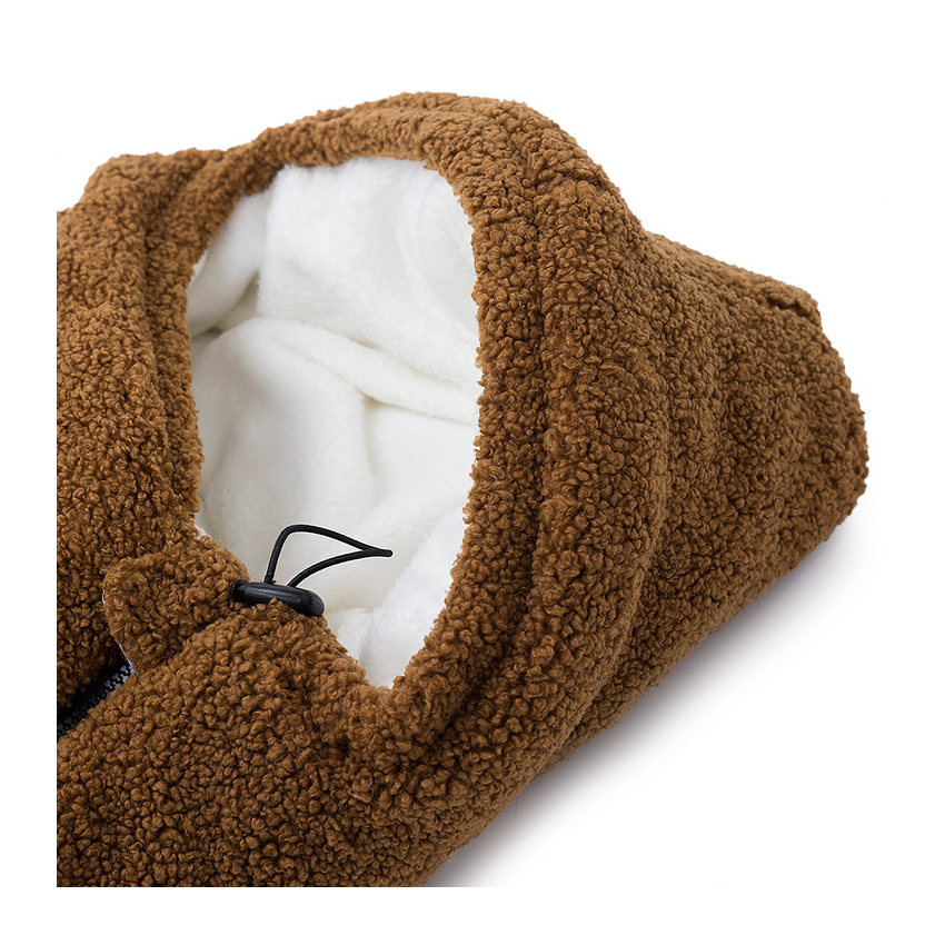 Makaszka - Fusssack Übergangszeit Alpaka Teddy Toffy Braun