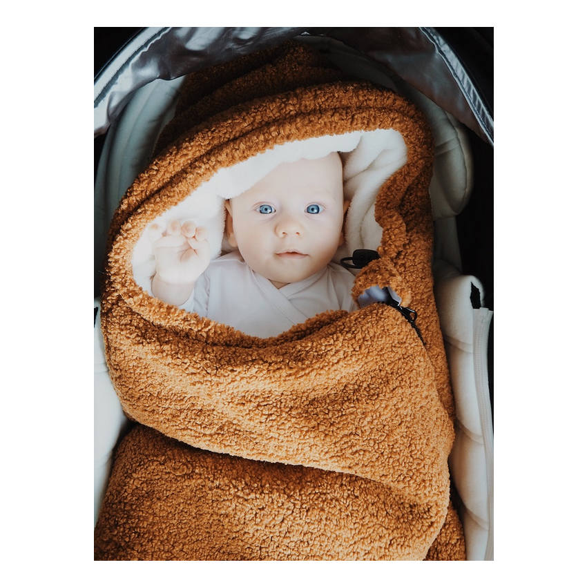 Makaszka - Fusssack Übergangszeit Alpaka Teddy Toffy Braun