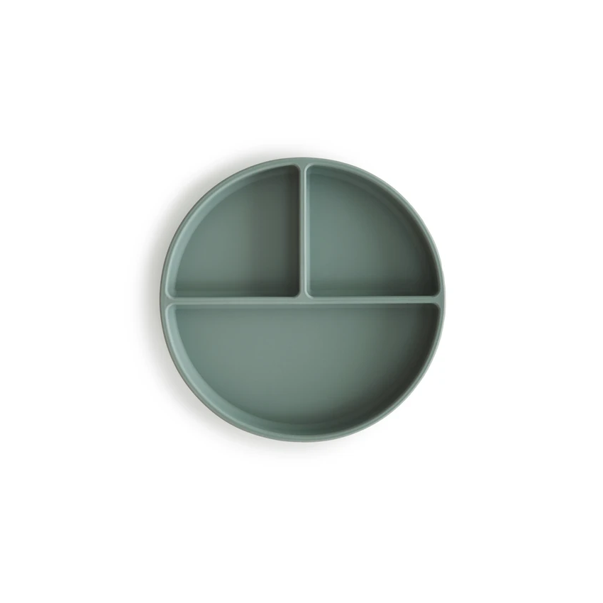 Mushie - Silikon Saugnapf Menüteller Cambridge Blue