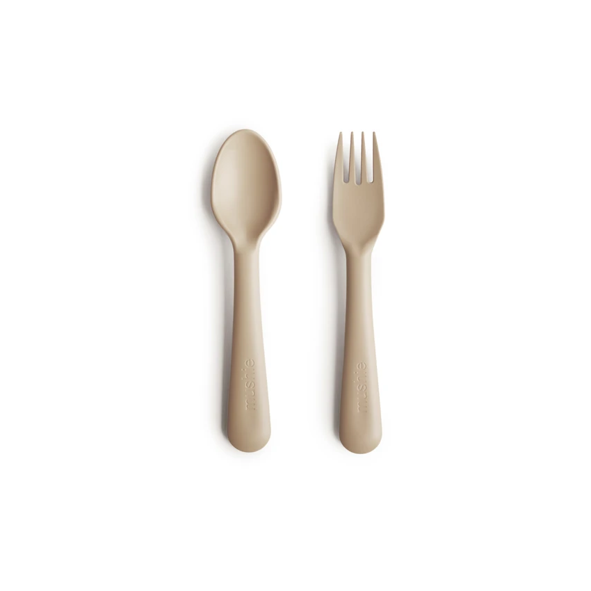 Mushie - Geschirrset Löffel und Gabel Vanilla