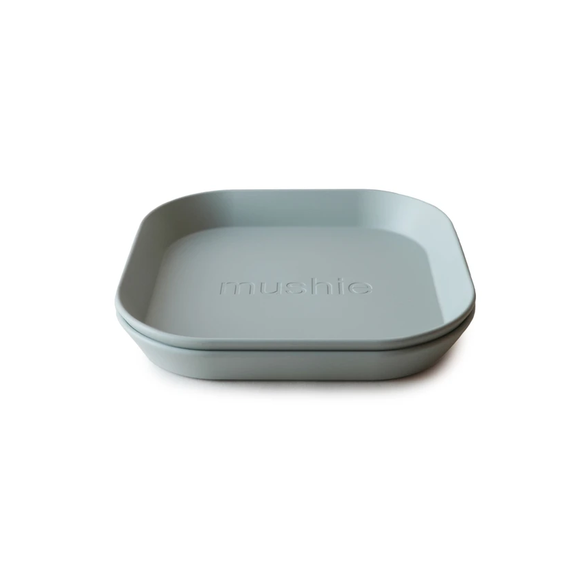 Mushie - 2er Set Square Teller Sage