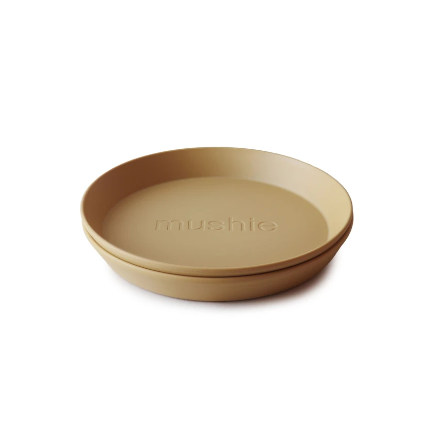 Mushie - 2er Set Teller rund Mustard