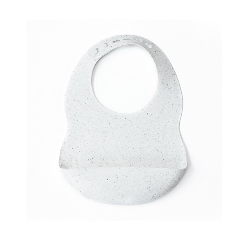 Mrs Ertha - Silikon Lätzchen Weiss Speckle
