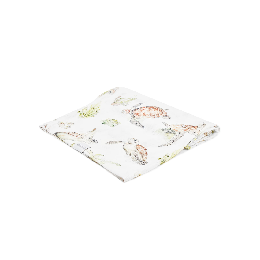 Qbana Mama - Bambus Muslin Swaddle Pazifik Schildkröte 120 x 120cm