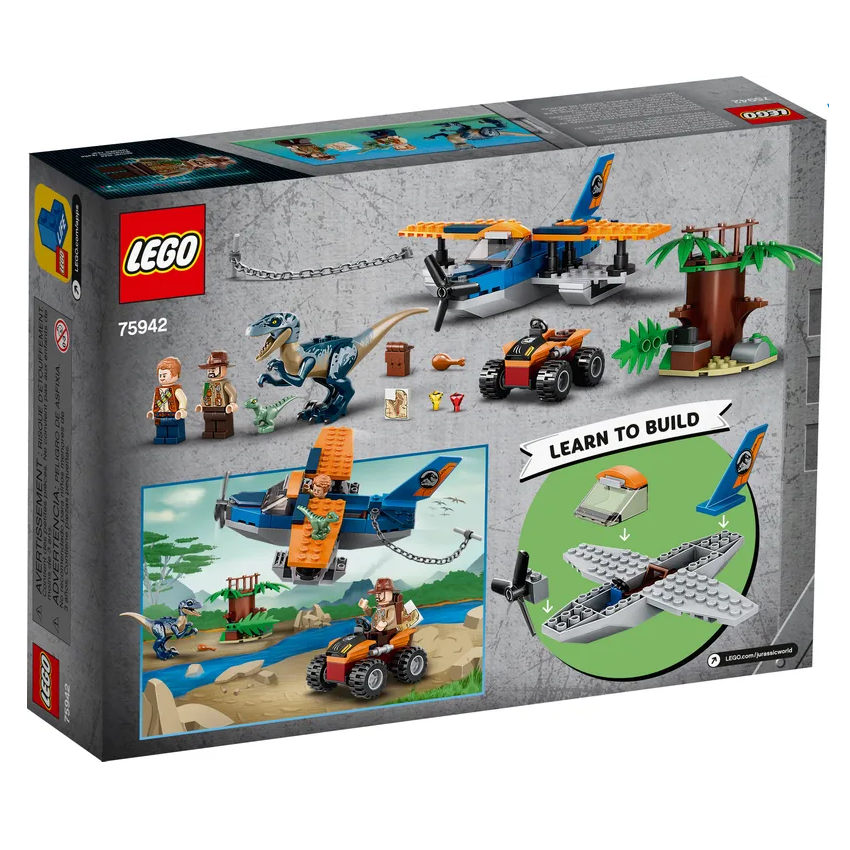 LEGO® Jurassic World™ 75942 - Velociraptor: Rettungsmission mit Doppeldecker