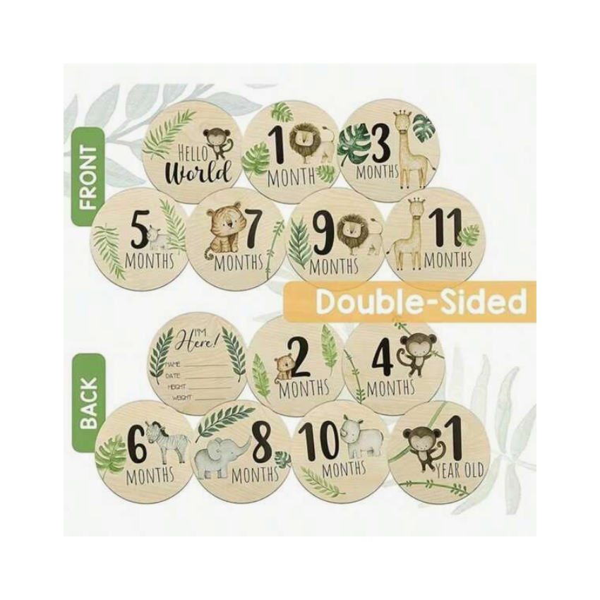 Holz Meilenstein Set Safari