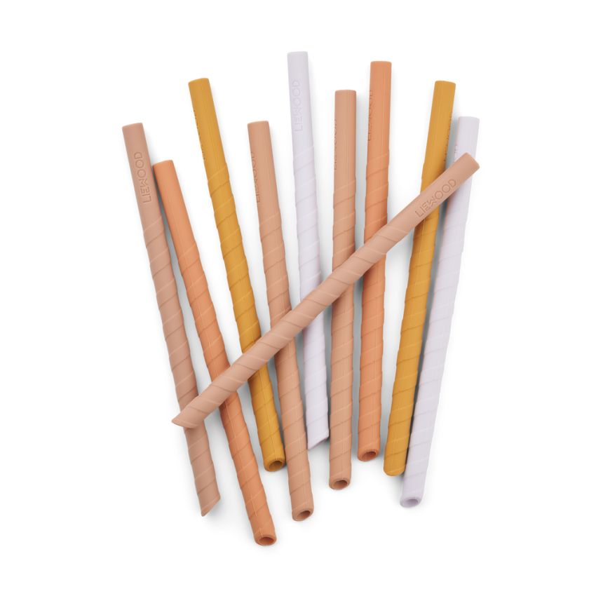 LIEWOOD - Timoti Set Silikon Trinkhalme Yellow Mellow Mix