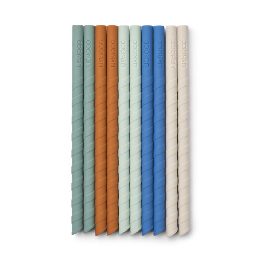 LIEWOOD - Timoti Set Silikon Trinkhalme Mustard Mix