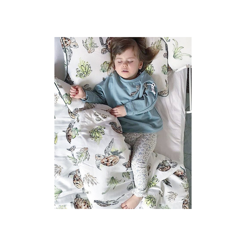 Qbana Mama - Bettdeckenset mit Kissen gefüttert Pazifik Schildkröte
