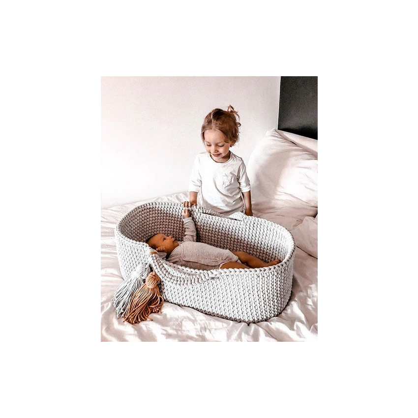 Like Moses - Moseskorb Hellrosa mit Creme Gold Sternchen Bettwäsche