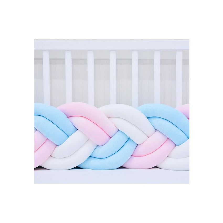 Sparrow - Bettschlange Double weiss -babypink - babyblau