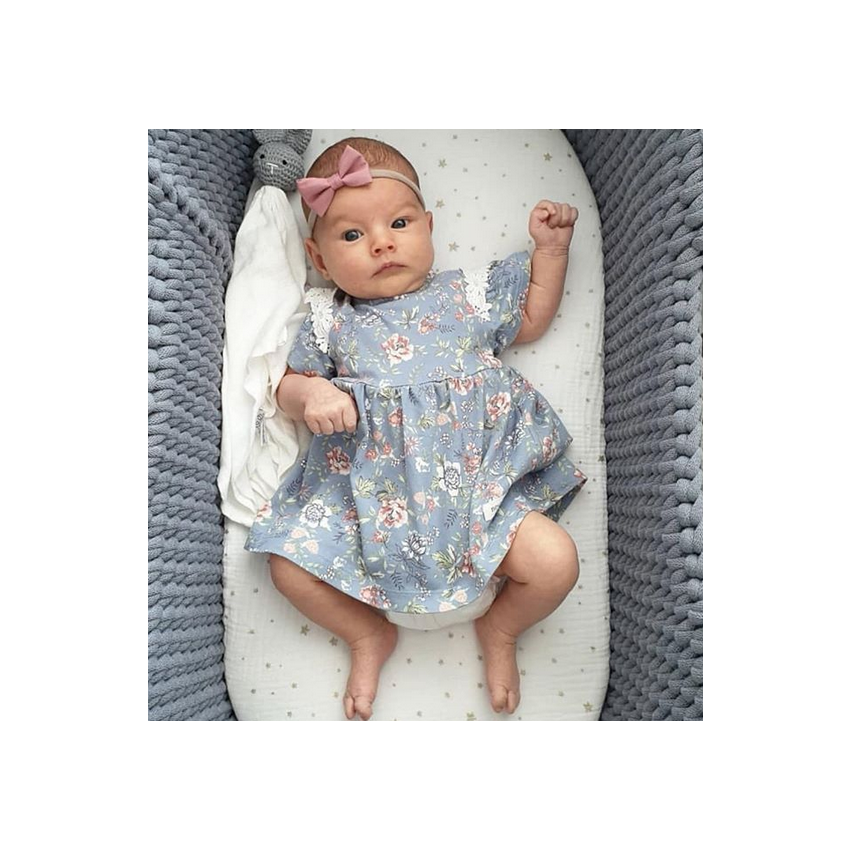 Like Moses - Moseskorb Hellrosa mit Creme Gold Sternchen Bettwäsche