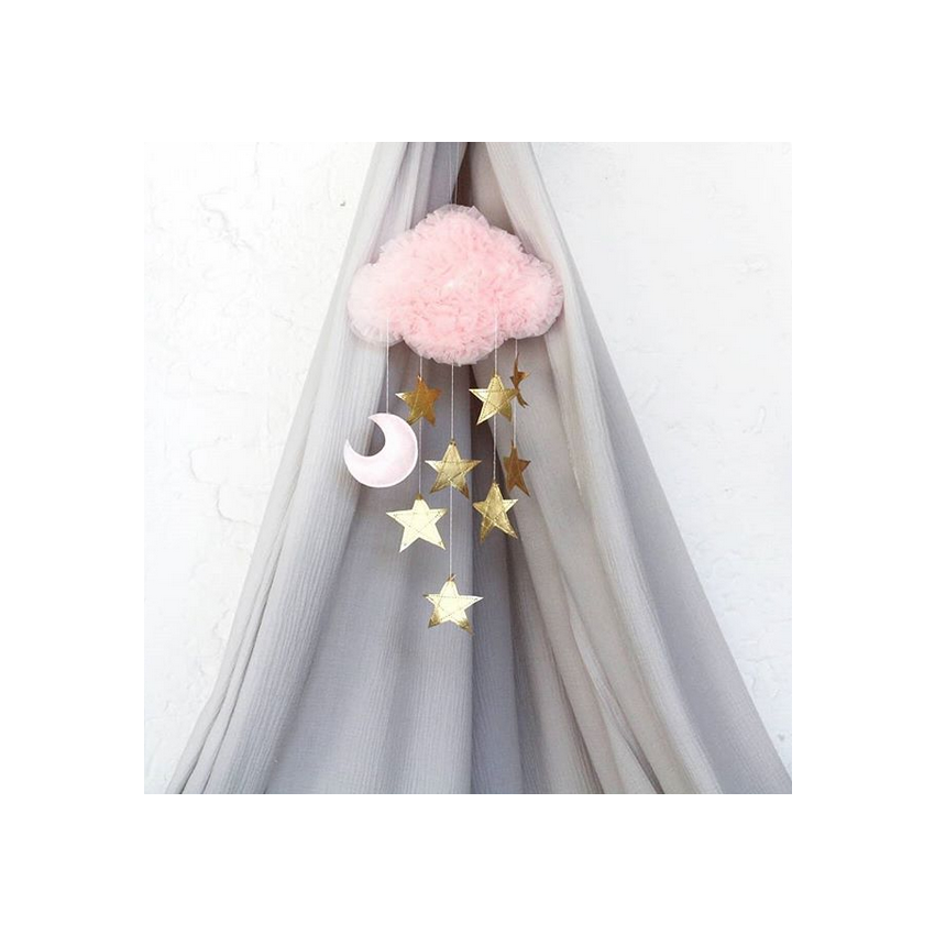 Solo un Sogno - Mobile Traumwolke pink mit Sternen gold