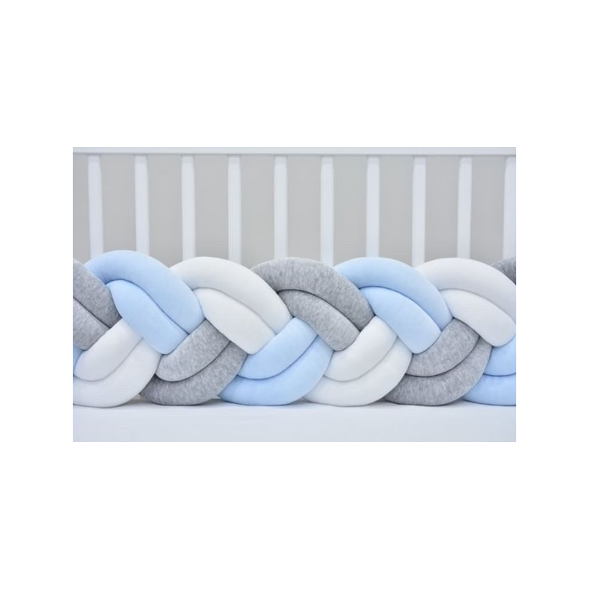 Sparrow - Bettschlange Double weiss - melange - babyblau