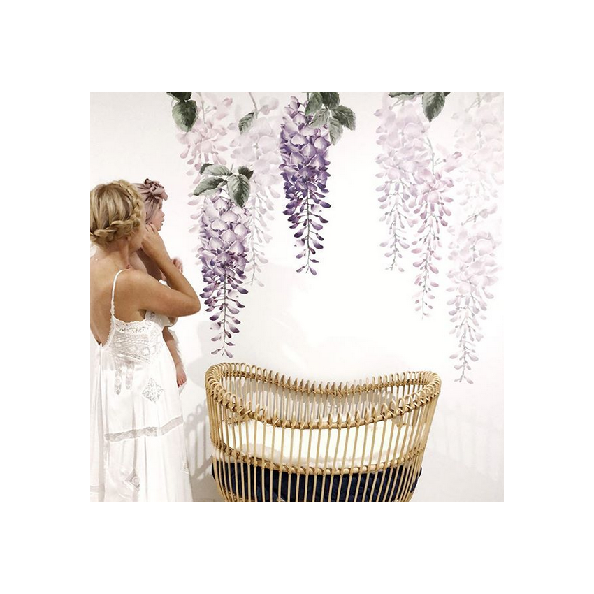 Little Rae Prints - Wandsticker Wisteria purple 1/2 Set