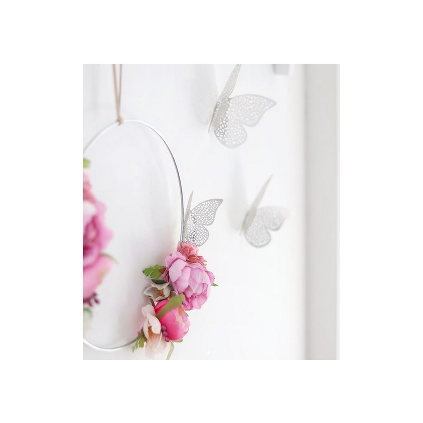 Little Miss Blossom - Schmetterlinge Metallic silber